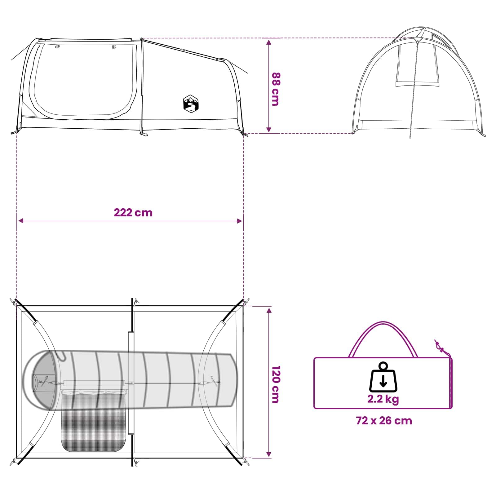 Mangloder Wasserdichtes Wandern-Zelt für 1 Person, grünes Trekkingzelt mit UV-beständiger Polyester-Beschichtung, leichtes, kompaktes Campingzelt für Outdoor, Camping, Wandern, Festivals und Reisen