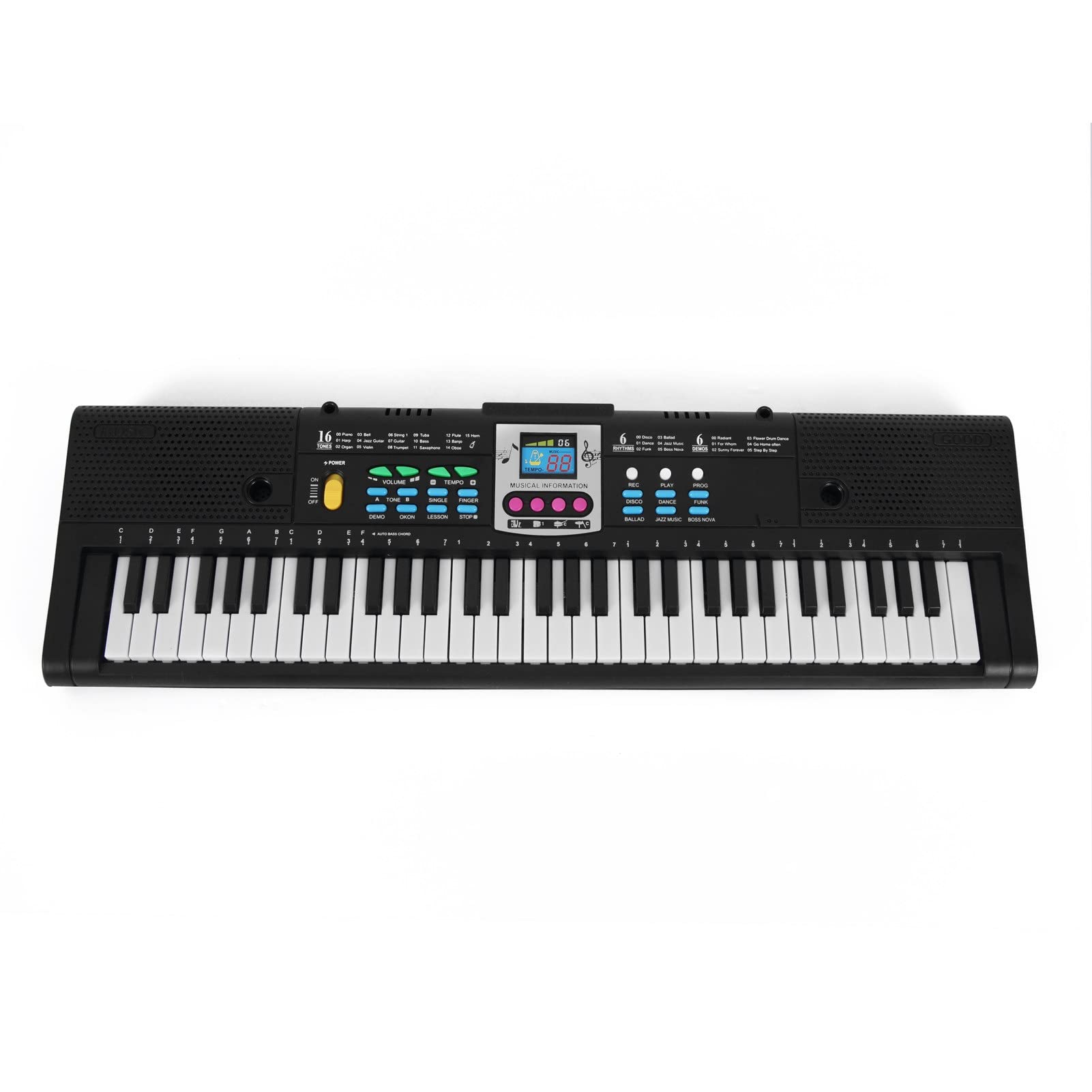 Tastiera Musicale 61 Chiavi Piano Digitale Musica Elettronica Tastiera Elettronica Piano Elettrico Multifunzionale per Studente di Pianoforte