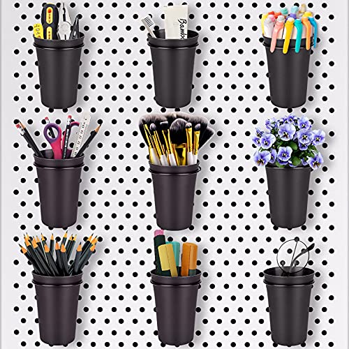 Image of G.CORE 9-Pack PegBoard Cups with Loops, Peg Board Hooks Assortment Organizer Accessory, Various Tools Storage Arrange Kit for Garage Craft Workshop Workbench Hobby