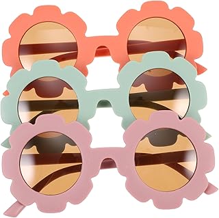 3 Pares De Óculos De Sol Decorações De Festa Piscina De Verão Óculos Da Moda Óculos De Sol Funky Óculos De Sol Infantis Flor Óculos De Sol Crianças Meninas Óculos De Sol Óculos