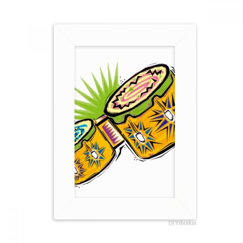 Peinture blanc art mexicain en cadre photo 10x15cm pour offrir