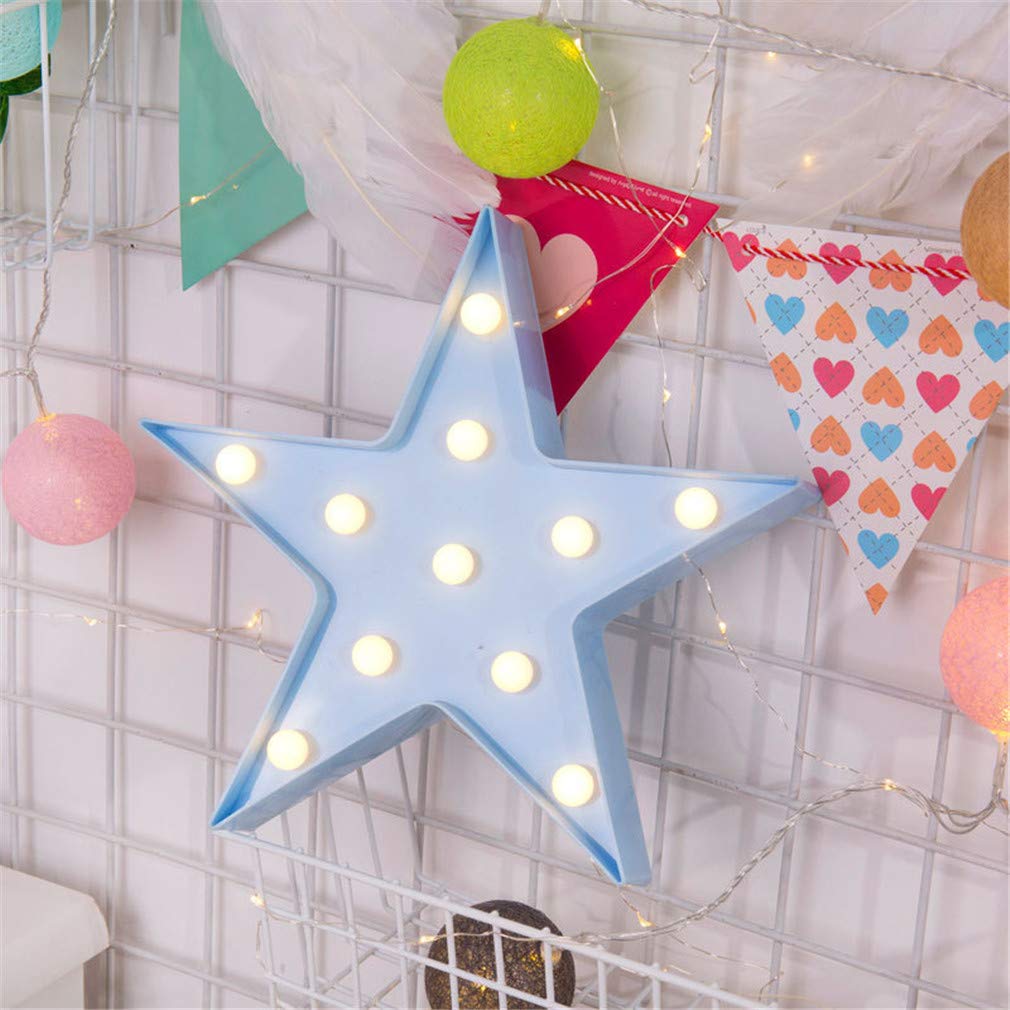 Ulalaza LED Night Lights Battery Operated LED Marquee Sign Decorative Moon Cloud Star Lamps for Home Decor