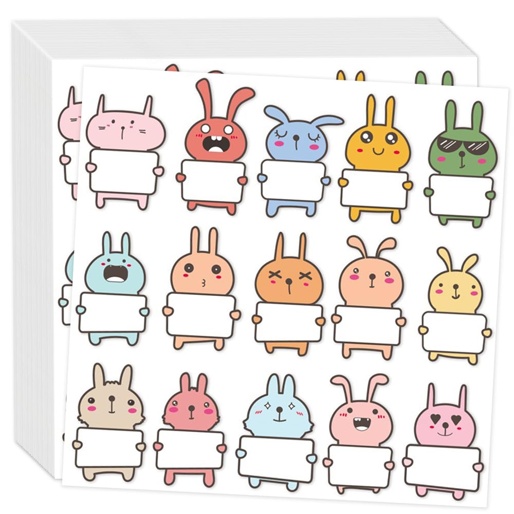 YARDHOBI Name Labels for Kids, Clothing and Items, Self-Adhesive Name Tags, Waterproof Personalized Labels, Cute Bunny Shape Name Tags Labels, Perfect for Clothes, Daycare and School Supplies (30 Pcs)