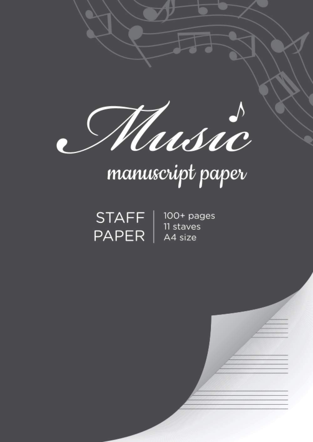 Music manuscript paper: Over 100 pages with blank sheet music, Staff paper for beginners and advanced musicians, music manuscript paper a4.