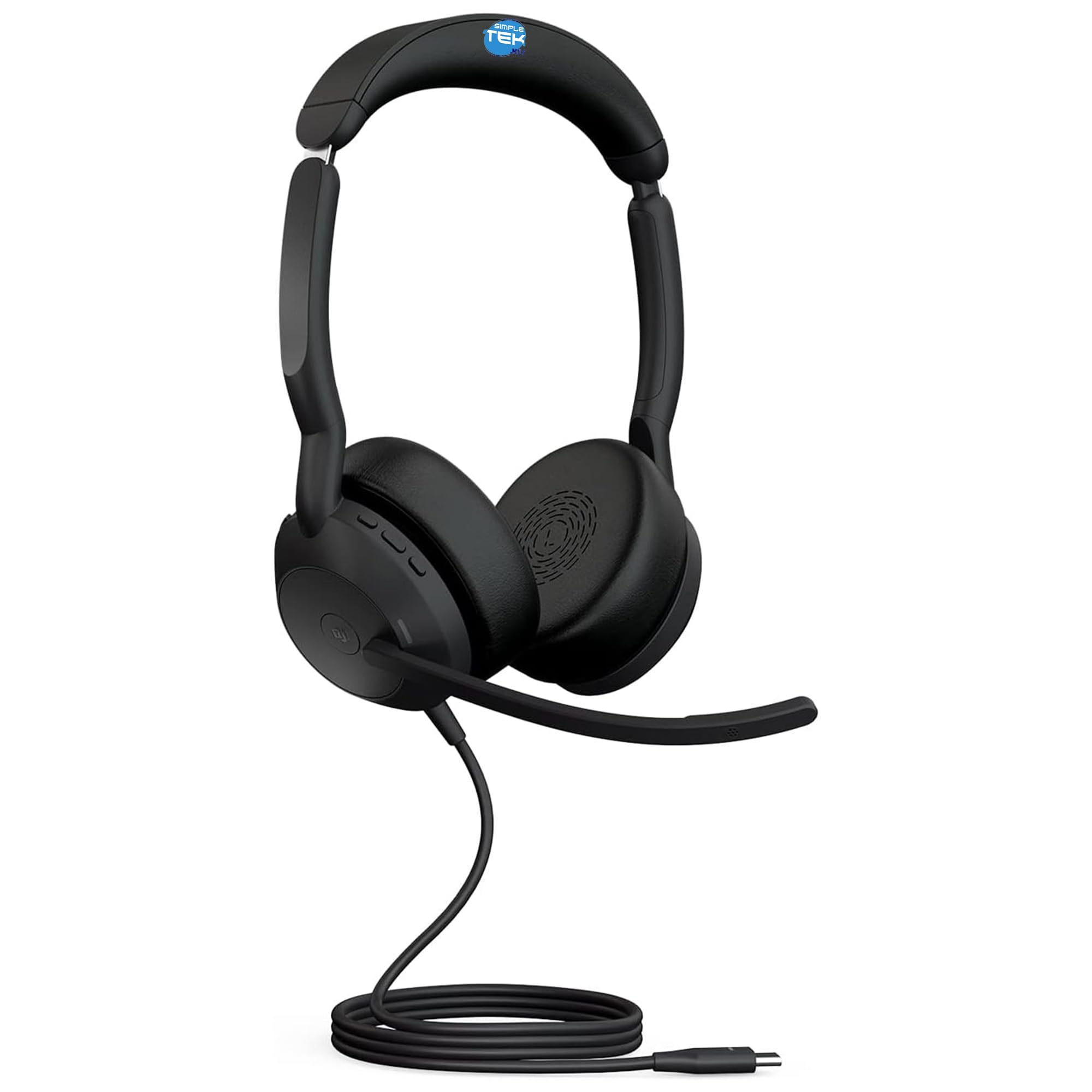 SIMPLETEK - Cuffie Cablate Stereo Professionali MS- Cavo USB-C 1,7m - Bluetooth secondario, microfono noise‑cancelling
