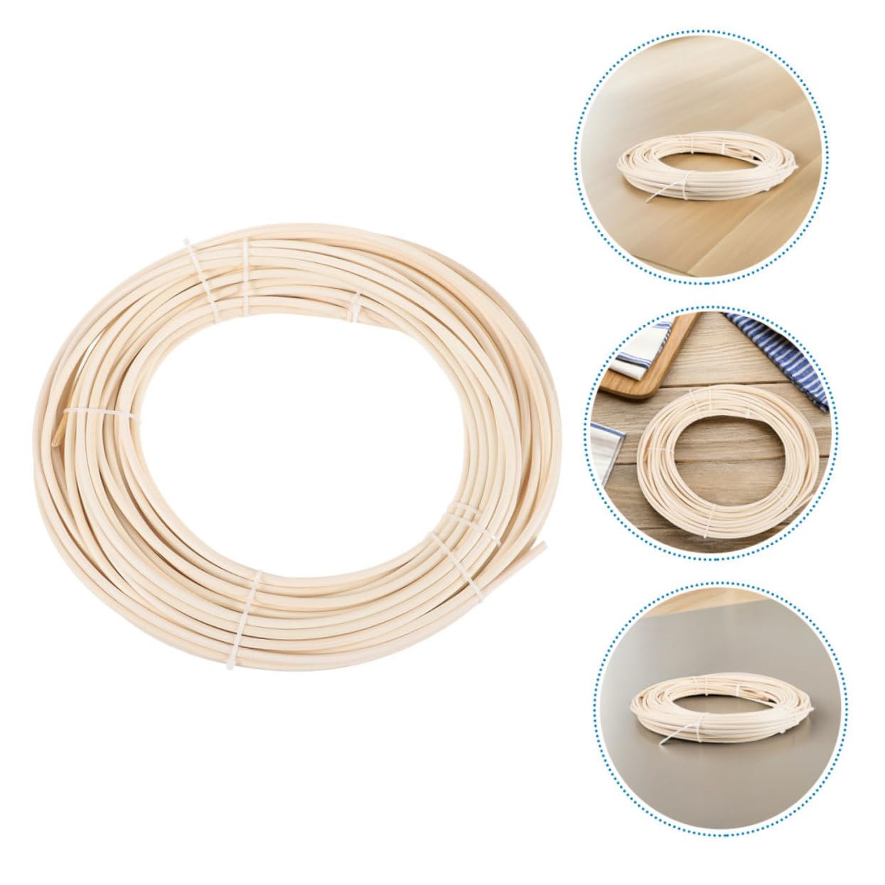 Gadpiparty 3 Rolki Materiałów Do Tkania Z Wikliny Materiały Do Produkcji Mebli Naturalny Materiał Rattanowy Trzciny Rattanowe Materiały Do Rękodzieła DIY Materiał Rattanowy DIY Zestaw