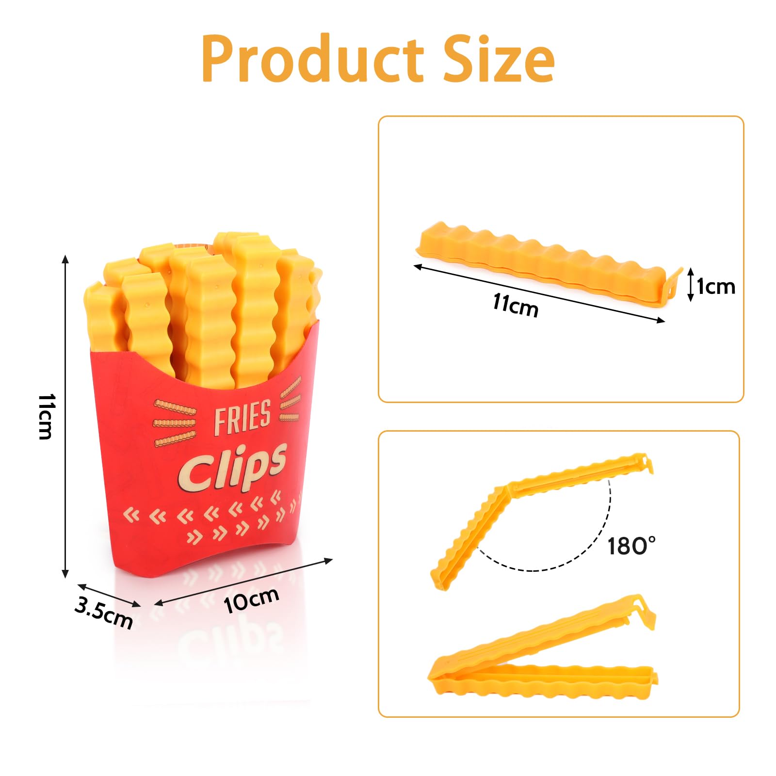 Clip Per Sacchetti A Forma Di Patatine - Set Da 12 Con Scatola Magnetica, Divertenti E Pratiche Per Cucina - Foto 9