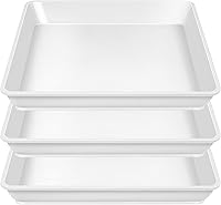 Vista 18 de Paquete de 4 platillos cuadrados para plantas de 18 pulgadas, platillo de plástico duradero, platillos resistentes para macetas, macetas