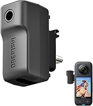 CYNOVA Insta360 X3 Mic Adapter, External Microphone Adapter for Insta360 X3 Camera, Type-C and 3.5mm Audio Ports Support Charger and Record for Insta360 One X3 Accessories