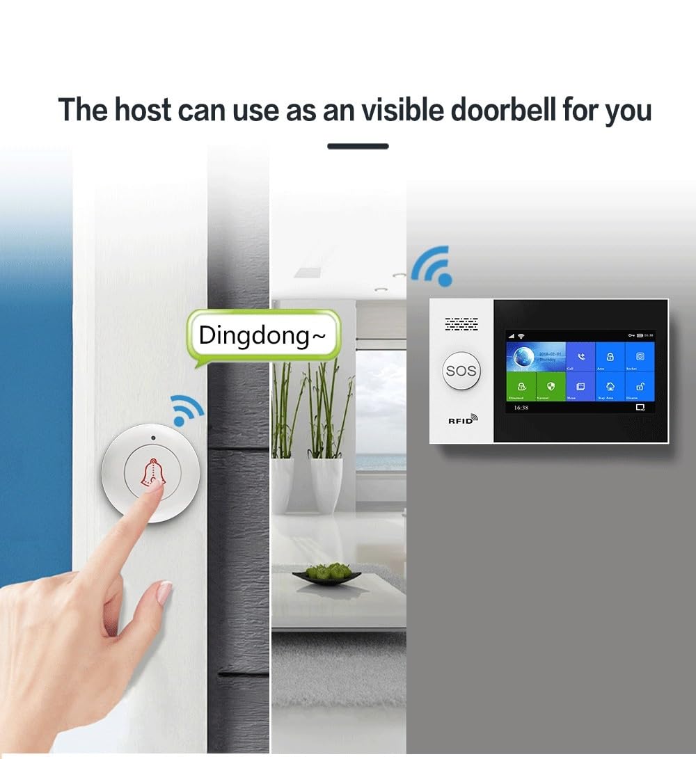 Kit de Alarma, Alarma Inteligente Tuya Inalámbrica En Casa gsm Seguridad del Hogar con Sensor Detector De Movimiento De Alarma Antirrobo(H Kit)