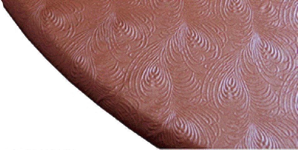 Fitted Round Elastic Edge Vinyl Tablecloth Table Cover fits 36" to 48" Bronze