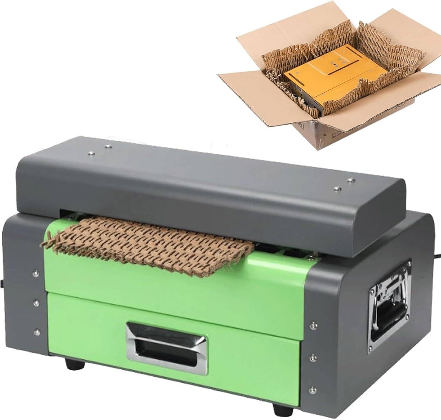 Trituradora de papel de panal para cartón y acolchado corrugado Kraft, ancho de corte de 325 mm con interruptor giratorio