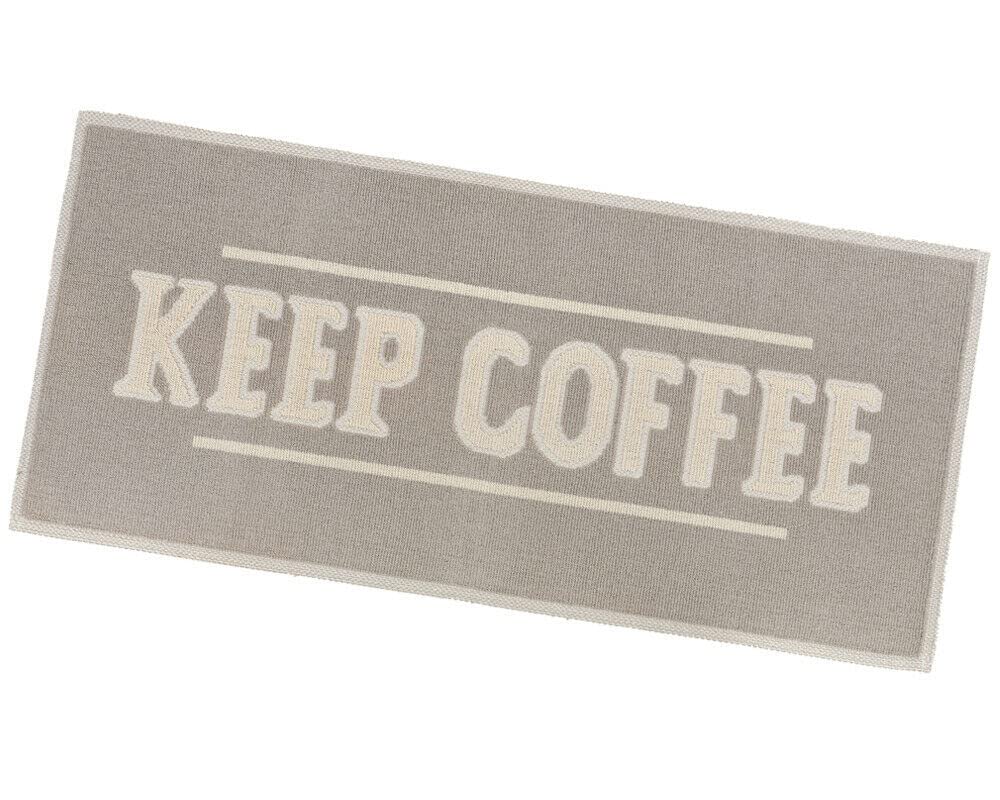 emmevi Tappeto Cotone Cucina Scritte 3D Morbido Design Shabby Chic mod.KITCHEN 60X235 dis.KEEP COFFEE