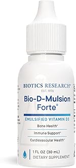 Biotics Research Bio-D-Mulsion Forte Liquid Vitamin D Drops 4000 IU – Vitamin D3 2000iu /Drop for Adults –Best Absorption, Strengthens Bones, Supports Cardiovascular & Immune System -1 fl oz