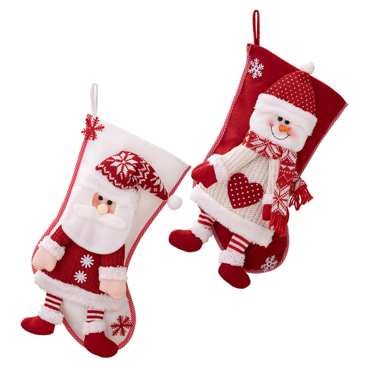 Chaussettes de Noël en tissu tricoté de qualité supérieure lot de 2