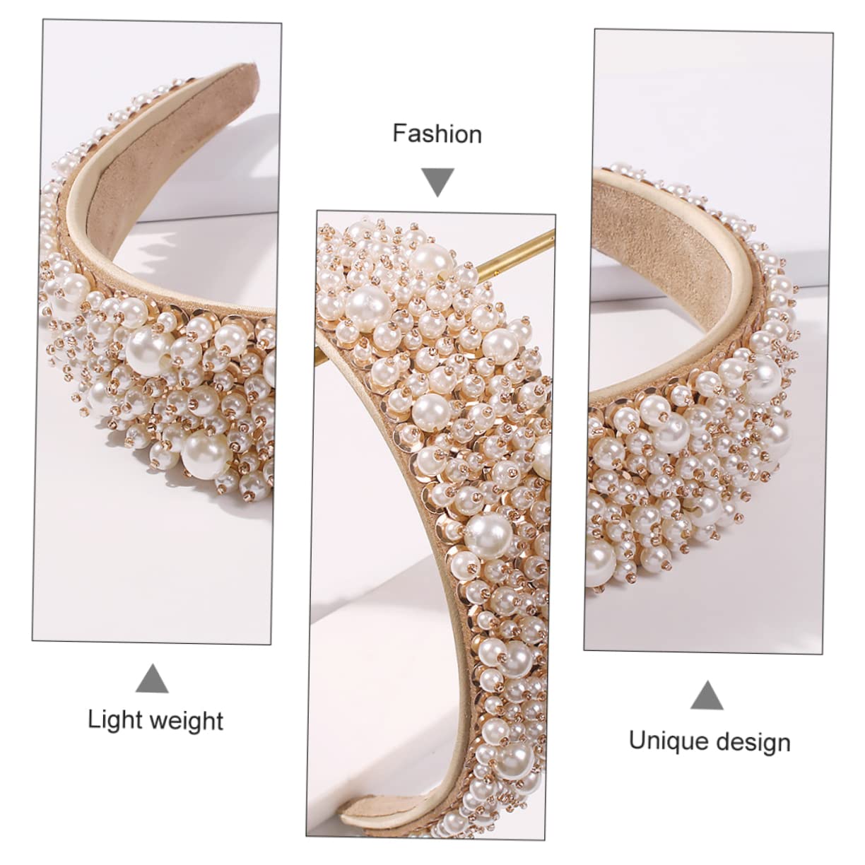 FRCOLOR 3 Piezas diadema de aro de pelo de sombreros para mujeres accesorio para el cabello para diademas de brillo para bonita diadema aro de pelo de moda paño