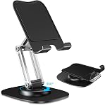 Support de Téléphone Ajustable CreaDream pour Bureau, Support de Téléphone Portable Pliable Rotatif à 360°, Support de Téléphone en Aluminium avec Base Métallique, pour 16 15 14 13 Pro Tous les Téléphones de 4.7 à 8 pouces