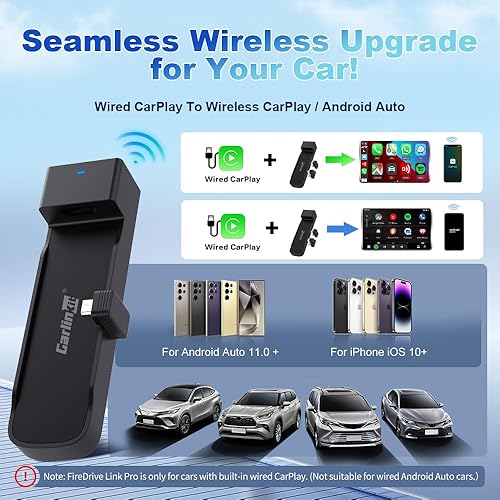 Miniatura 4 de Carlinkit FireDrive Link Pro - Convertidor de TV para automóvil, adaptador inalámbrico CarPlay con HDMI para transmisión de Fire TV, convierte