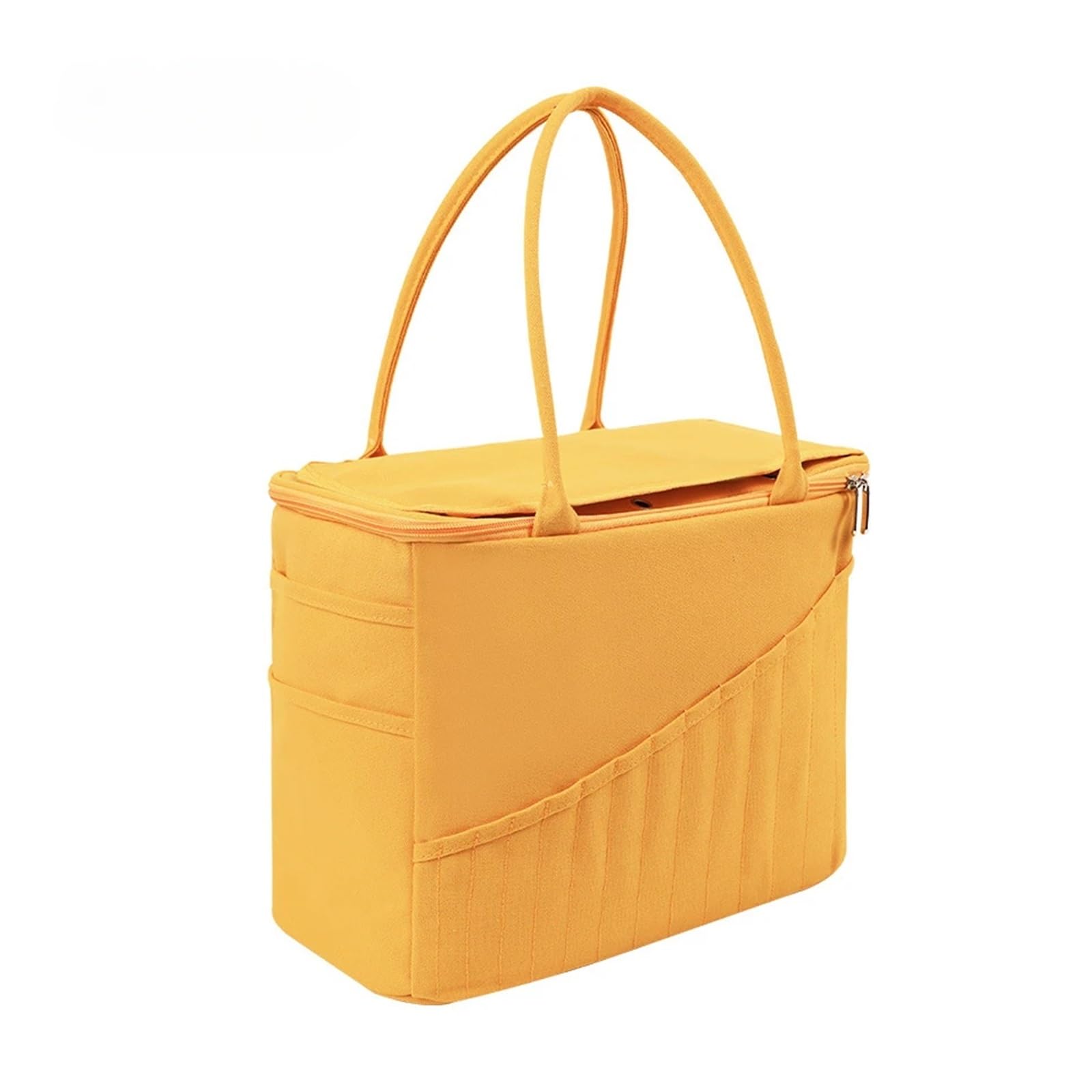 Stricknadel Aufbewahrung Organizer-Garn-Aufbewahrungstasche mit großer Kapazität, solide Häkeltasche mit mehrschichtigen Taschen for Haken und Stricknadeln(Yellow)