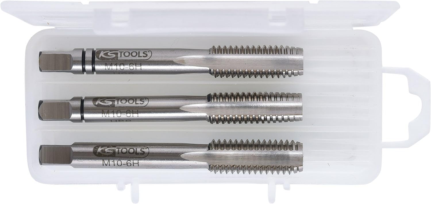 KS TOOLS - 331.0100 - Jeu de 3 tarauds à main HSS, M10 - Résistante aux hydrocarbures Gris