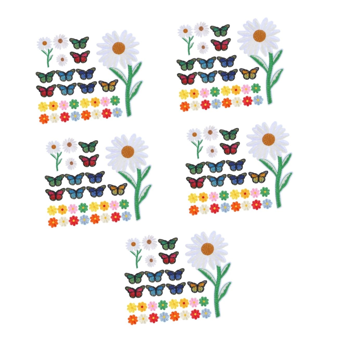 EXCEART 195 Stk Gestickter Stoffaufnäher Blumenbeete Für Kinder Dekorative Patches Abzeichen Annähen Frühlingsblumenbeete Gestickte Blumenflecken Patch-jeans Jahrgang Polyester Kombination