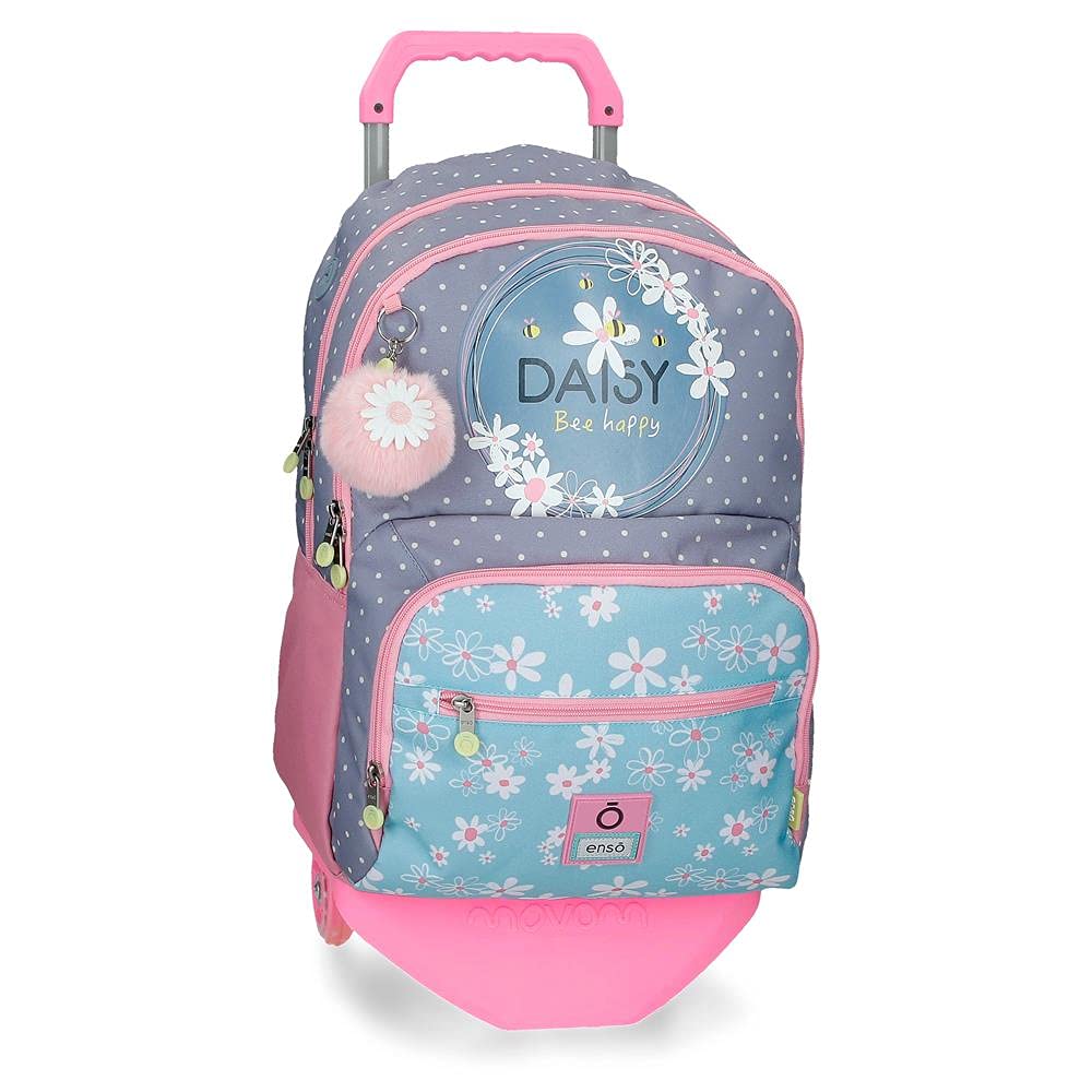 Enso Daisy Mochila Escolar Doble Compartimento con Carro Azul 33x43x17 cms Poliéster 24,12L
