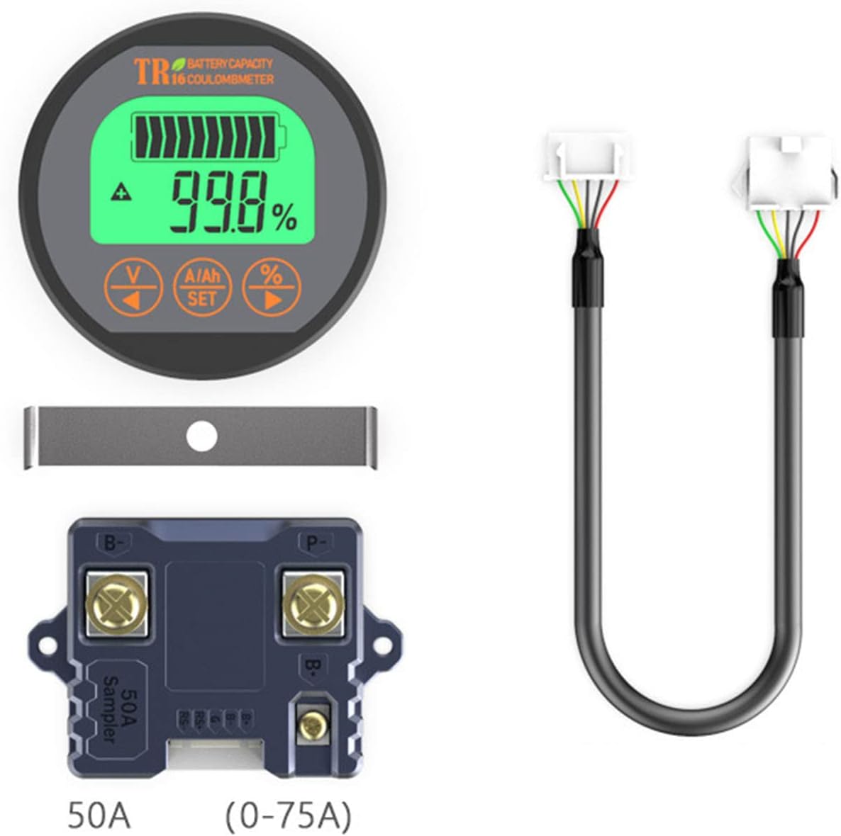バッテリー容量テスター TR16 8-80V 防水バッテリー容量テスター電圧電流 LCD ディスプレイメモリ機能付き