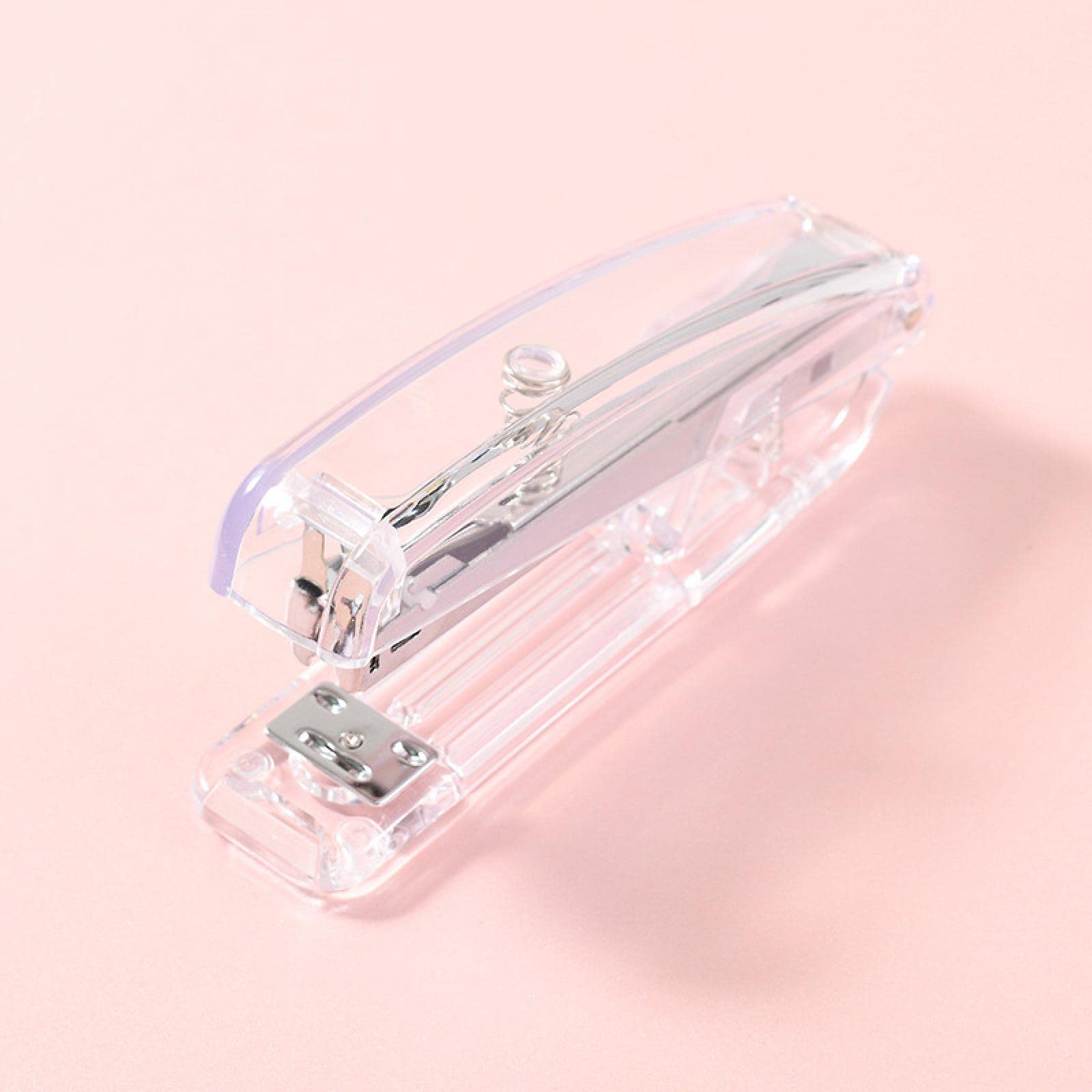 Rose Gold Stapler Student Fashion Transparent Stapler high-end Light Luxury Office Supplies Binding Machine