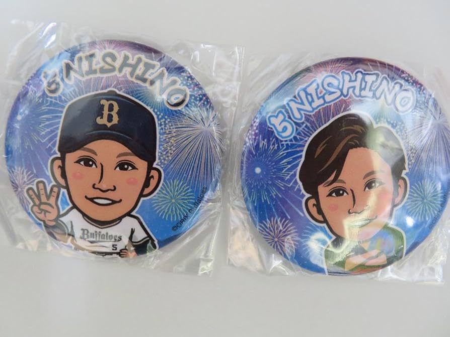 Amazon | 西野真弘 神戸花火 イラスト缶バッジ 2023