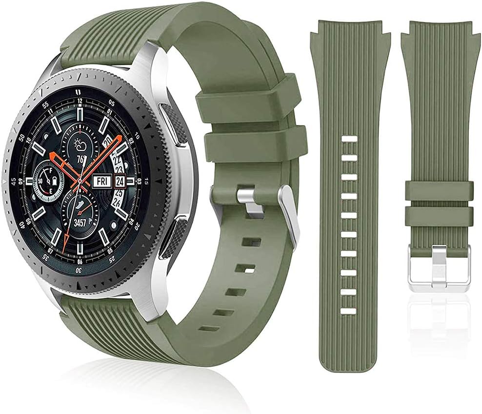 HSWAI Compatible with Samsung Galaxy Watch 46mm Bands/Gear S3 Frontier, Classic Watch Bands/Galaxy Watch 3 Bands 45mm, 22mm Soft Silicone Bands Bracelet Sports Strap for Men & Women.