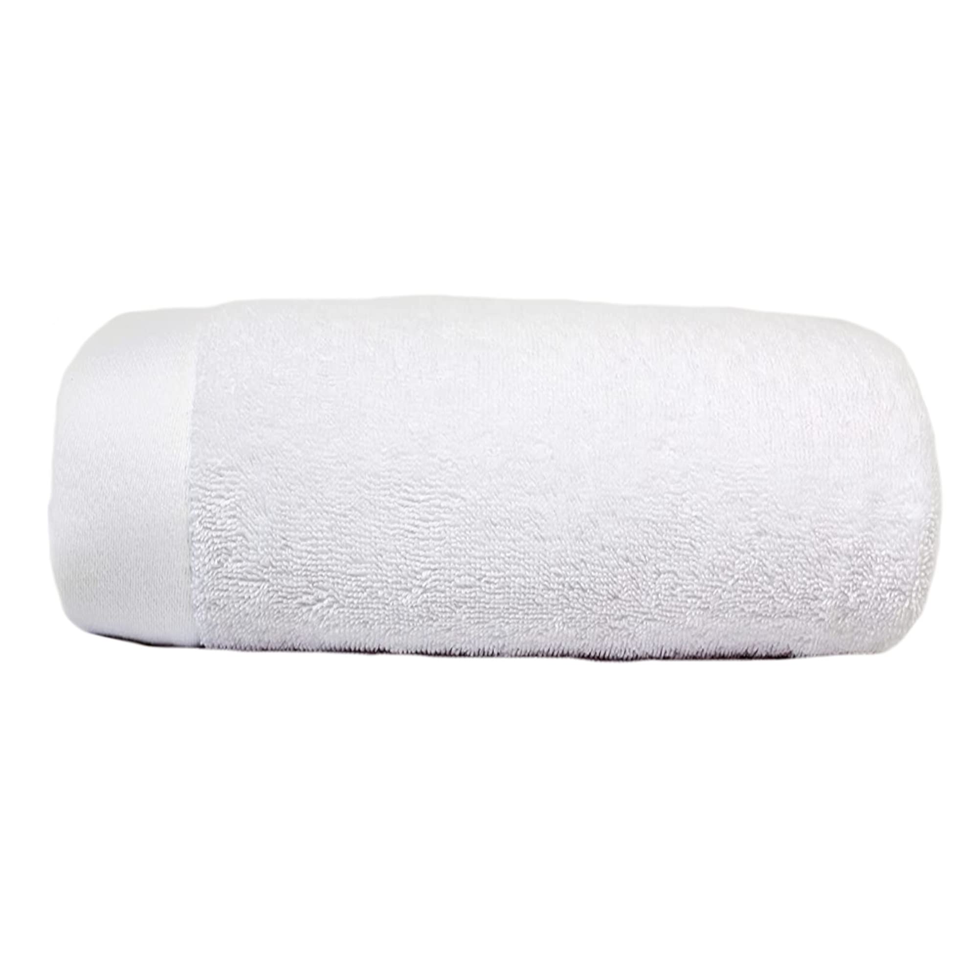 Sue Rossi Ltd Recycled Towels Sustainable Eco Terry Bathroom Towel Recycle Plastic And Cotton 600 GSM Soft Absorbent Luxury Feel (White, Bath Towel)