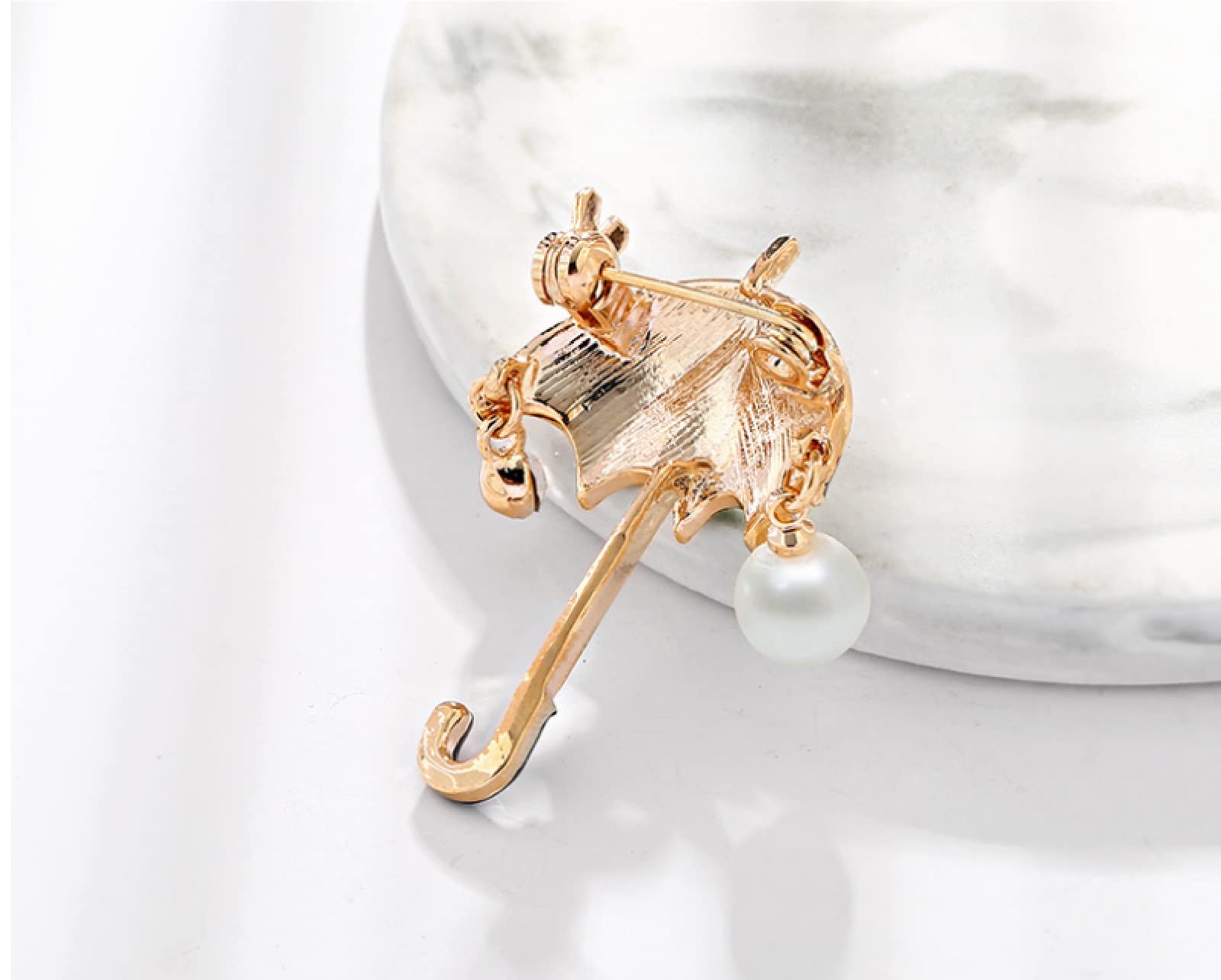 CFWSHJ Pin Brosche Pin Brosche Abzeichen Brosche Anstecknadel Mode Emaille Strohhut Nähmaschine High Heel Lampe Regenschirm Kamera Magische Lampe Jacke Pin Brosche, Blaue Regenschirm Brosche