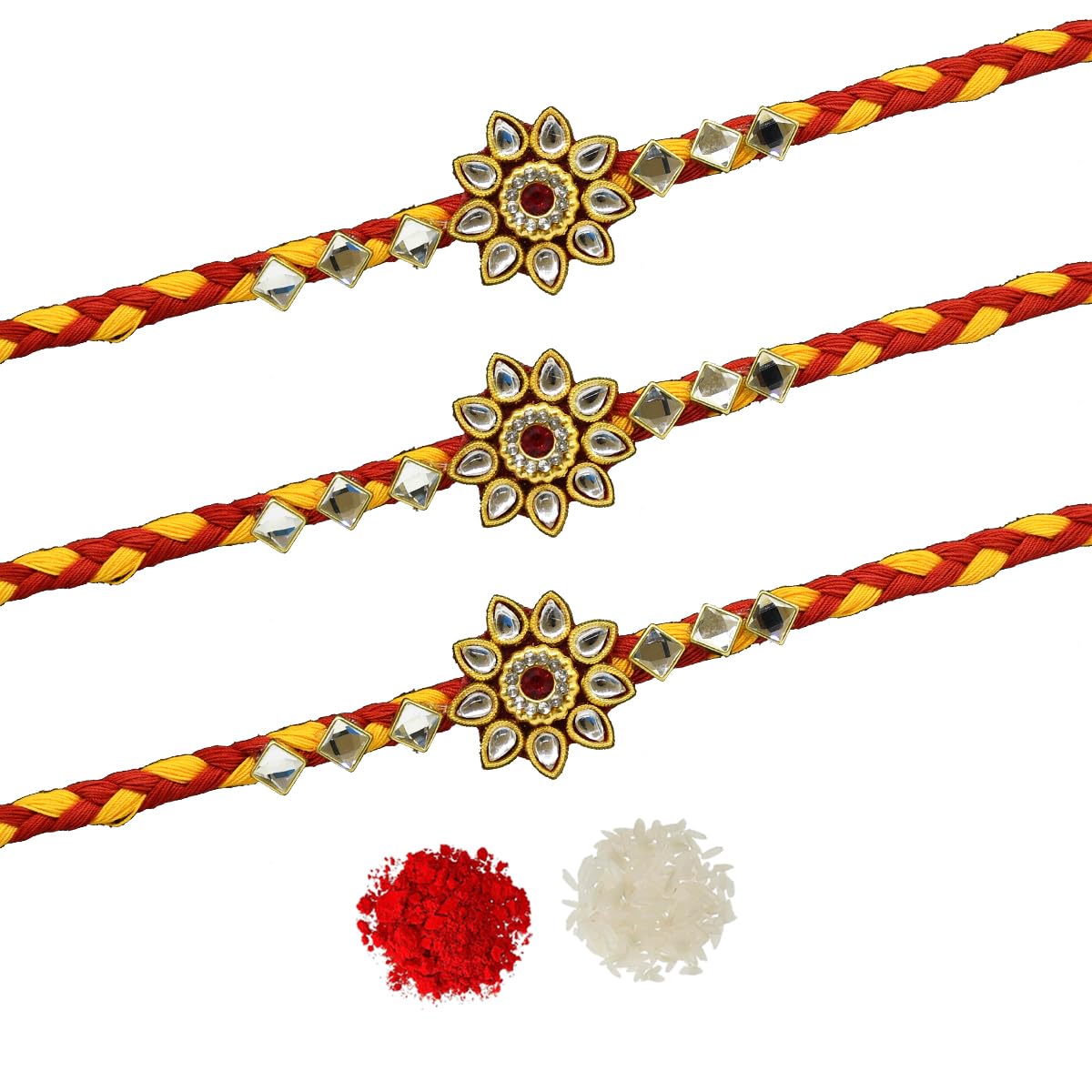 See full amazon price history chart for Saugat Traders Stone Rakhi for Brother Pack of 3 - Handmade Rakhi - Traditional Mauli Thread Rakhi with Roli Chawal Tilak Set (Set of 3) Saugat Traders Stone Rakhi for Brother Pack of 3 - Handmade Rakhi - Traditional Mauli Thread Rakhi with Roli Chawal Tilak Set (Set of 3) (B0D4V3KBM9) Amazon Price History, Amazon Price Tracker