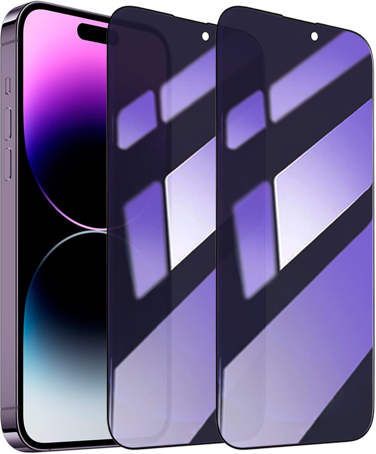 2 Pack Compatible with iPhone 14 Pro Max Privacy Screen Protector, Anti-Spy Anti-Blue Light Eye Protection Tempered Glass Film 6.7”, Scratch Resistant, Full Coverage, Case Friendly 2 Pack Compatible with iPhone 14 Pro Max Privacy Screen Protector, Anti-Spy Anti-Blue Light Eye Protection Tempered Glass Film 6.7”, Scratch Resistant, Full Coverage, Case Friendly