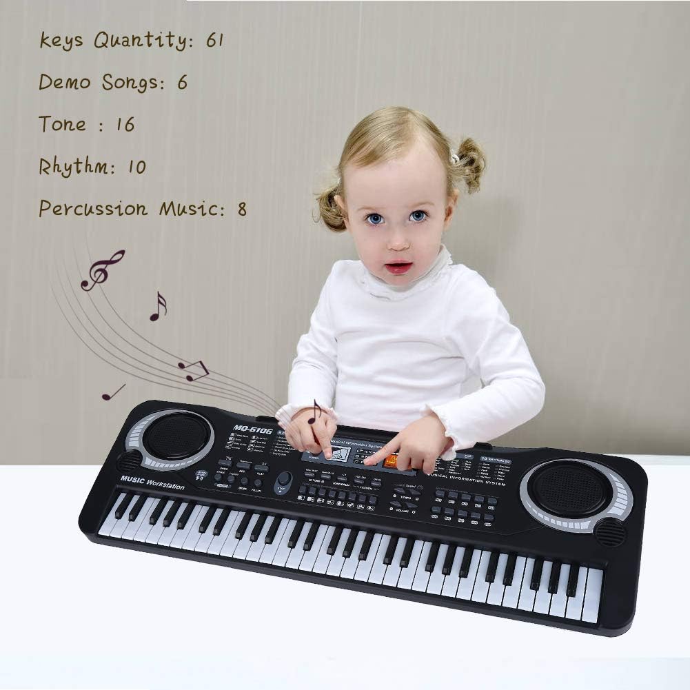 Electric Piano, Keyboard Electric Piano, Electric Digital Piano, 61-Key Electronic Keyboard Piano keyboard piano Portable Piano for Kids Educational for Adults Musical Instruments Starter