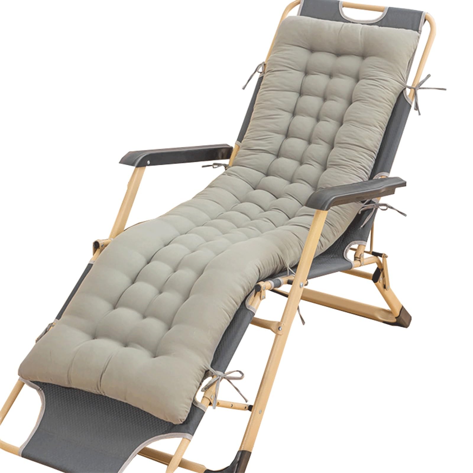 uyeoco Chair Cushions,Lounge Chaise Cushion Sun Lounger Mattress with Non-Slip Back Elastic Sleeve for Garden Outdoor/Indoor/Sofa/Tatami/Car Seat/Bench(Cigarette ash,100x45x8cm)