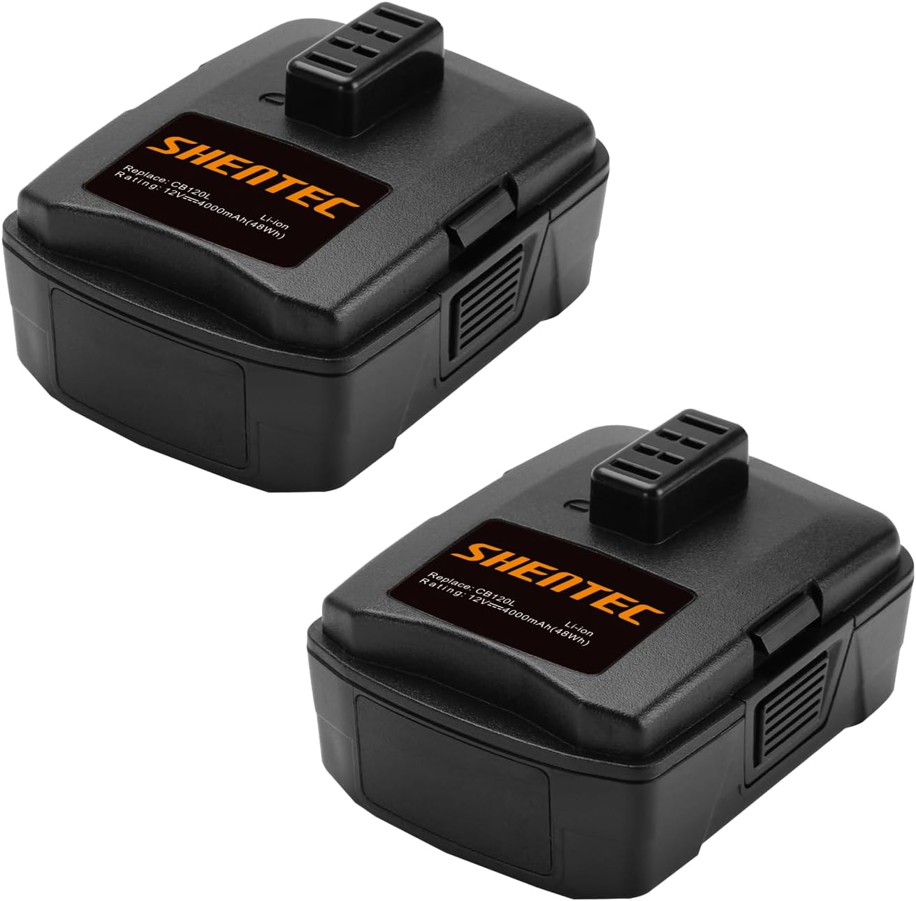 Shentec Two Pack 12V 4000mAh Battery Compatible with RYOBI CB120L CB121L BPL-1220 130503001 130503005, 12V Li-ion Battery (NOT for CB120N)