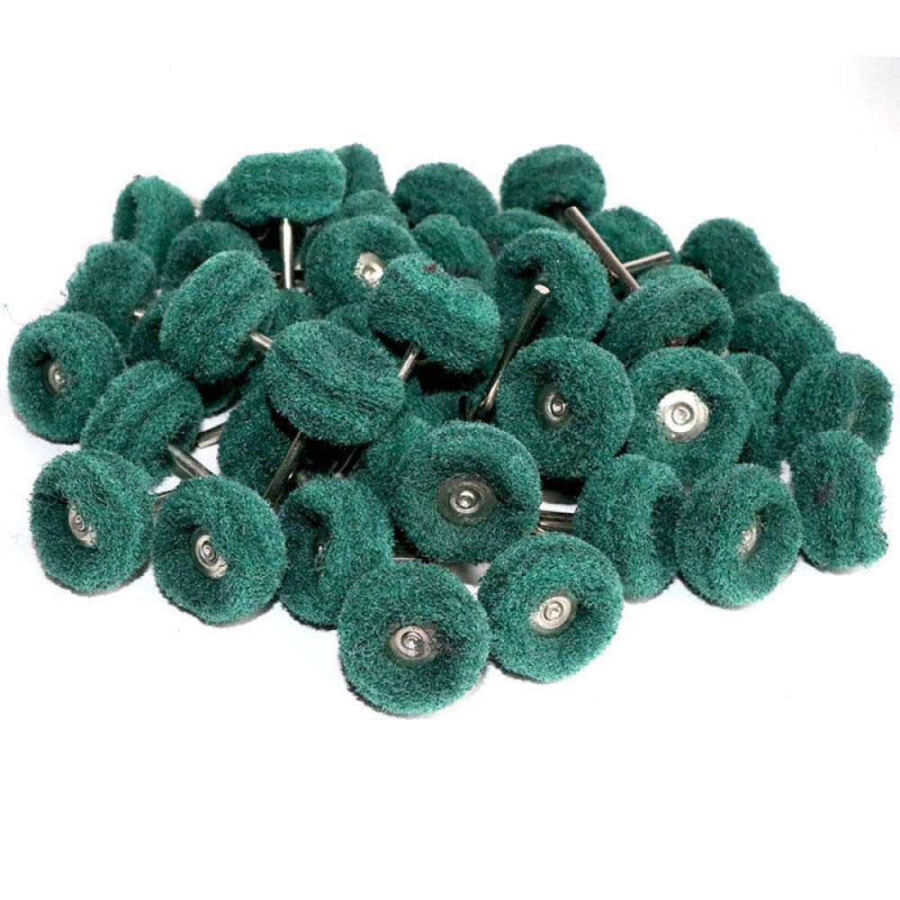 Filc do tarczy polerskiej 50 sztuk Mini szczotka podkładka do szorowania koło ścierne z włókna nylonowego szlifowanie głowica szlifierska polerowanie tarcza polerska 1 "25mm zestaw do Dreme
