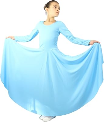 Danzcue Girls Praise Loose Fit Full Length Long Sleeve Dance Dress
