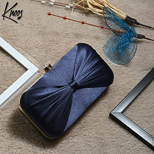 Image of KNOOS Women's Bow Frame Clutch Bags | Detachable Chain Sling Strap | Ladies Purse Wallet