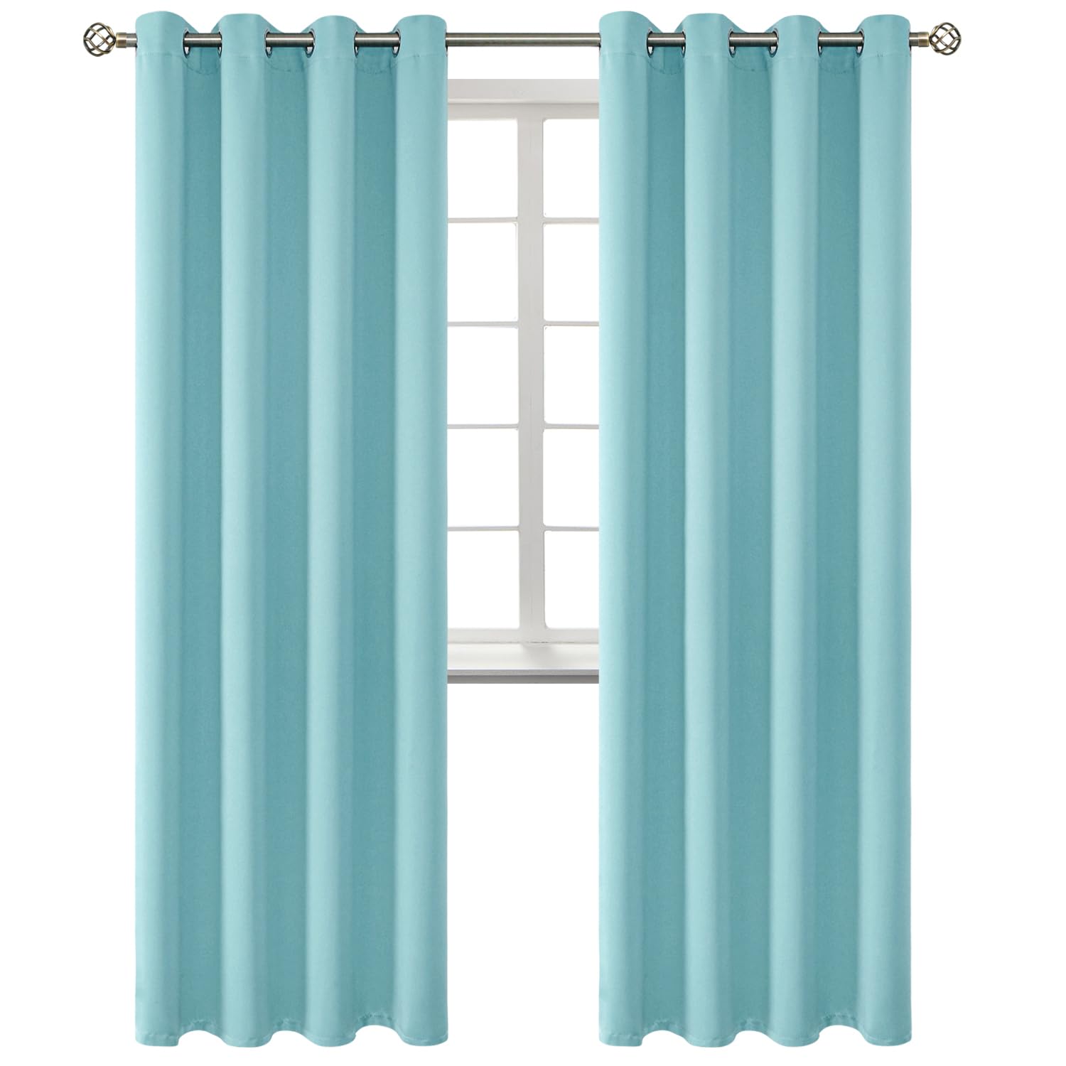 BGment Baby Blue Blackout Curtains for Living Room 84 Inch Long - 2 Panels