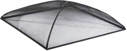Miniatura 8 de Sunnydaze Cubierta de malla de acero negro resistente para hoguera de chispas - cuadrado de 30 pulgadas