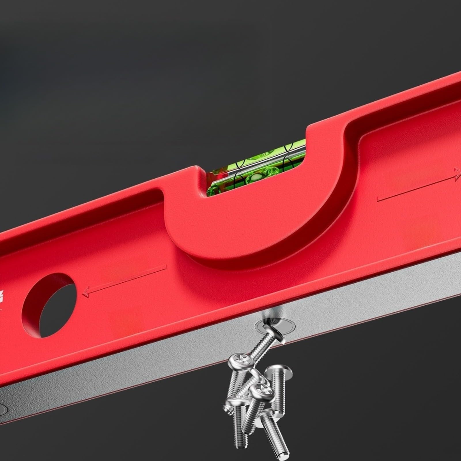 Righello magnetico in lega di alluminio, per strumento di misurazione di precisione con fori ausiliari per allineamento verticale e orizzontale (600 mm)