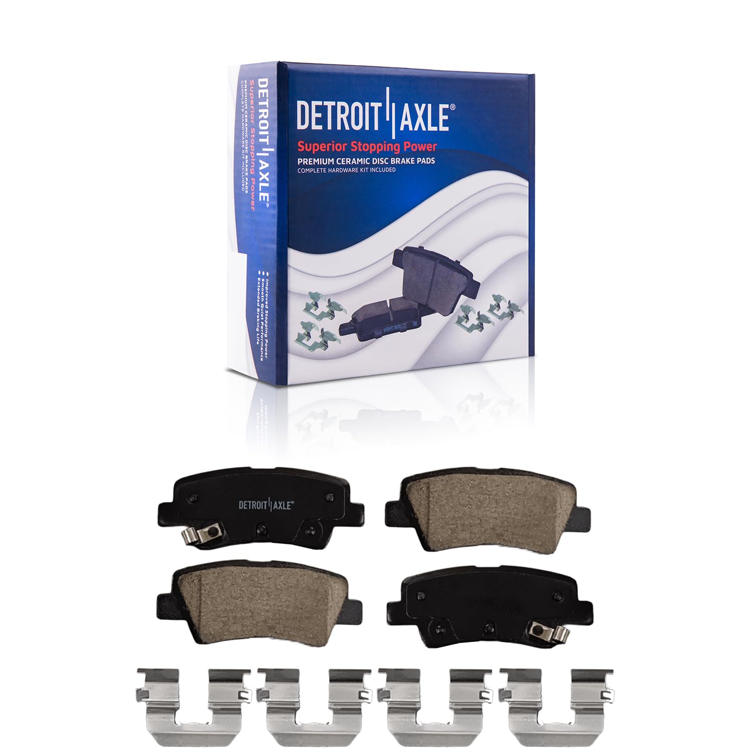 Detroit Axle - Rear Brake Pads for Hyundai Elantra Coupe GT Accent Ioniq
