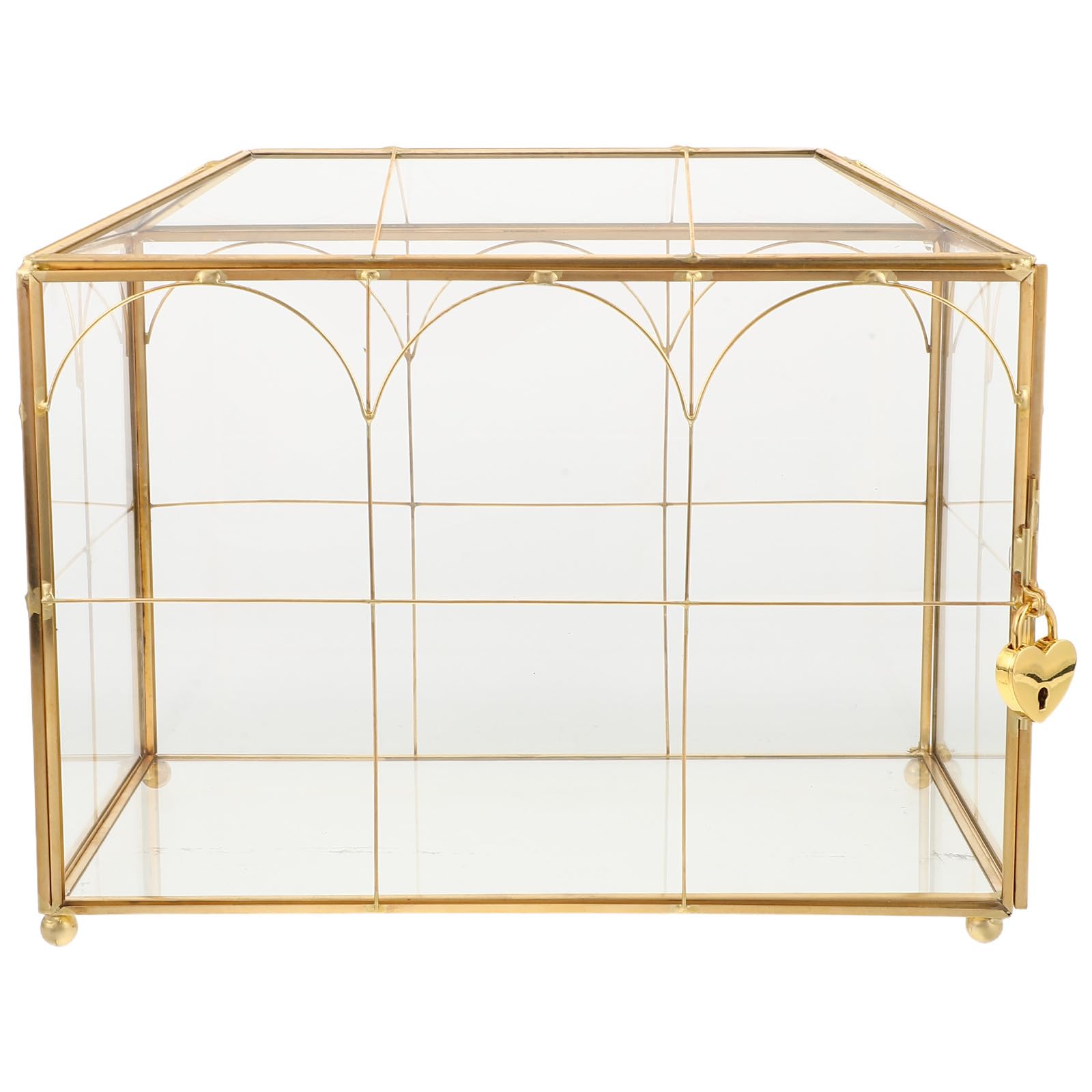 Alipis Elegante Hochzeit Kartenbox aus Glas mit Sicherem Schloss und Unabhängigem Kartenfach Wiederverwendbar für Hochzeit und Brautparty in Schlanker Form