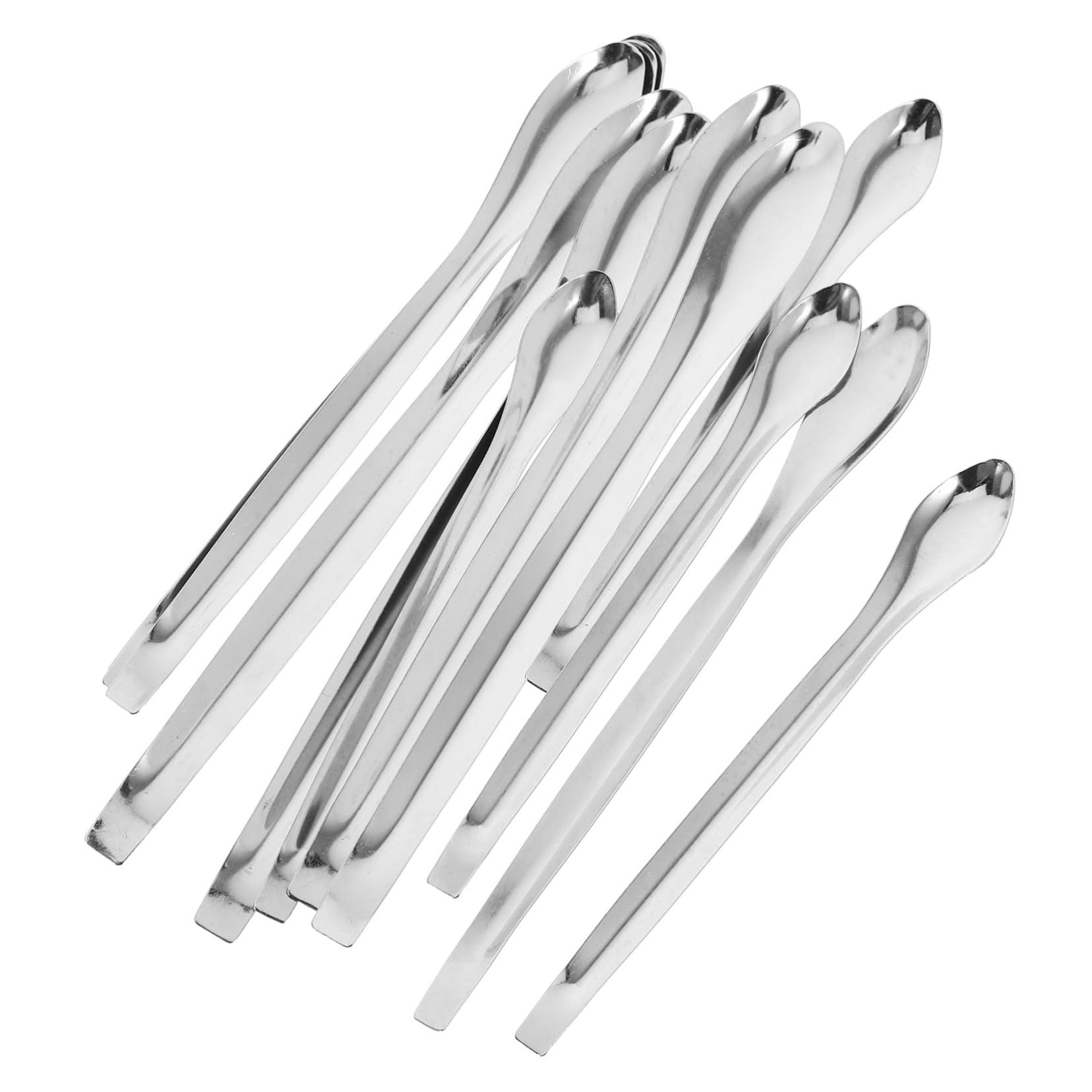 OSOLADY 12pcs Stainless Steel Sampling Spatula Laboratory Micro Sampling Scoop Laboratory Mixing Spatula Micro Mixing Scoop Laboratory Tools Micro Spatula Silver