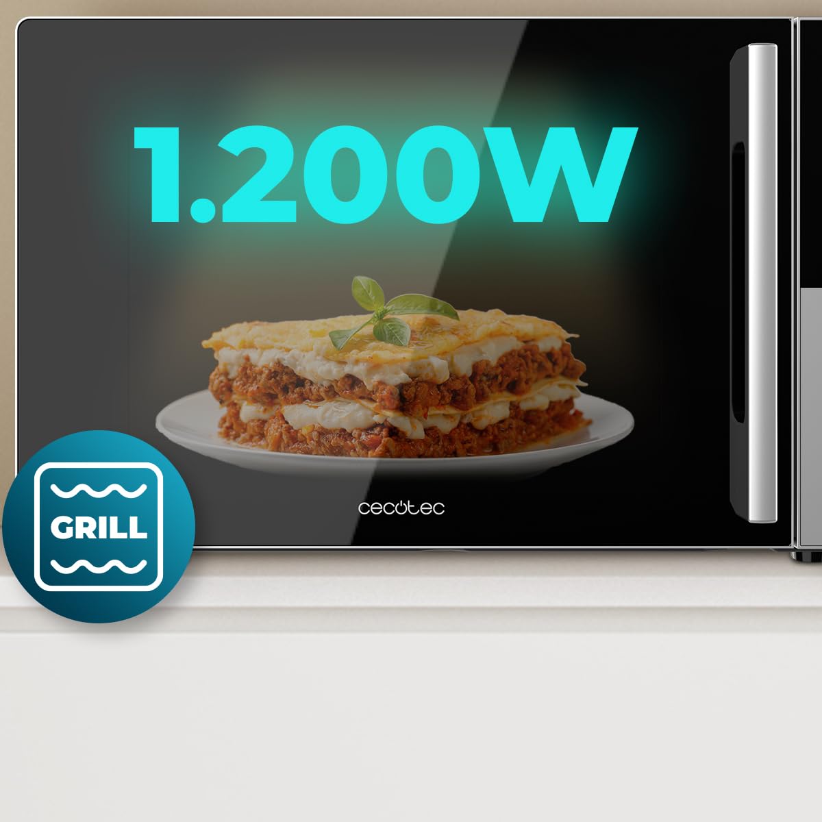 Cecotec Kombi Mikrowelle 25 Liter 2200W 1200W Konvektion Grill Touch-Control