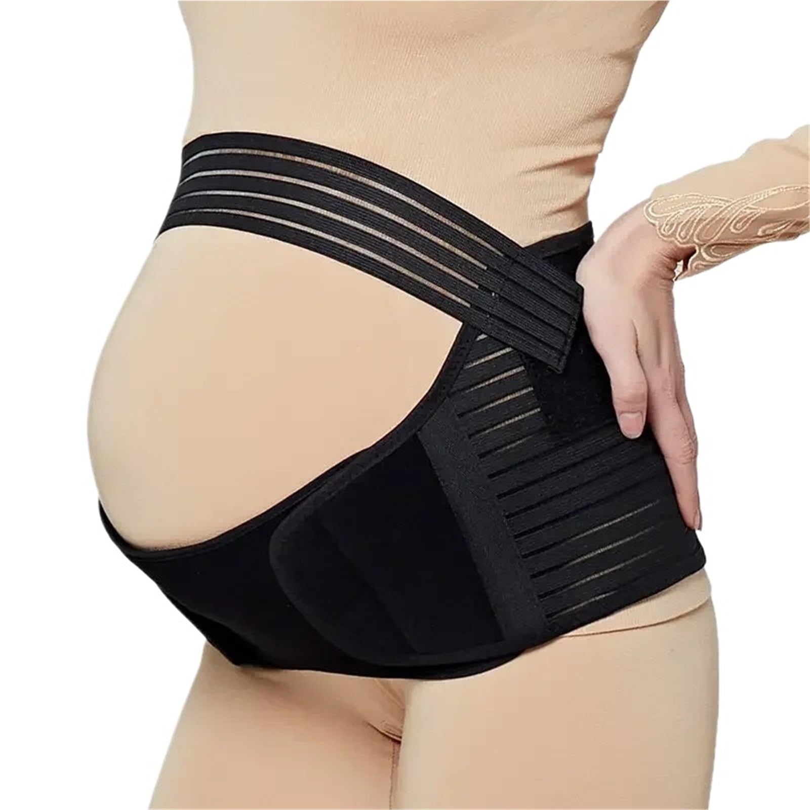 Pancera Gravidanza Sostegno alla maternità della cintura addominale | Supporto for la gravidanza con fascia for la pancia da donna for alleviare il mal di schiena(Black,XXL)