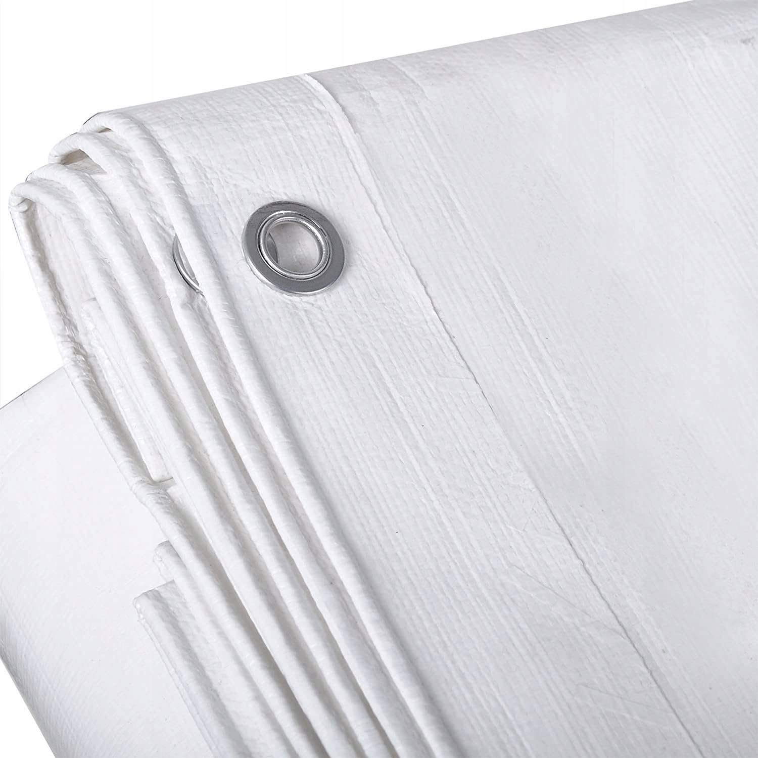 Premsons® Tarpaulin 120 GSM Thick Waterproof UV Resistant Heavy Duty Sheet - Rot Rip Tear Proof Tadpatri with Grommets & Reinforced Edges - Poly Tarp Cover Rain Roof Shed Protection - 6 x 4 ft - White — Amazon image 13