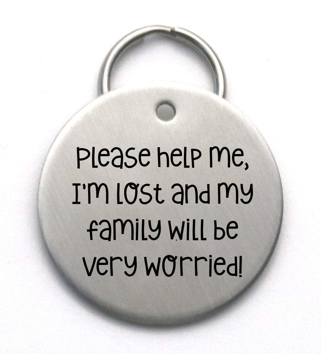 Custom Dog Tag - Please Help me, I'm lost - Stainless Steel Engraved Pet ID